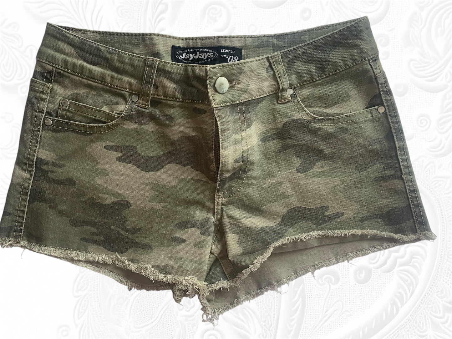 Camo jayjays mini shorts size 8