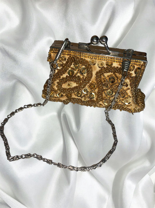 Vintage gold sequin mini bag