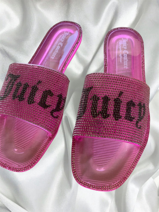 Diamanté pool slides size 9 eu40